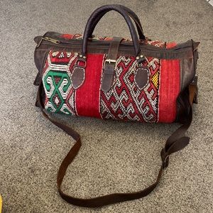 Handcrafted Red and Brown Women's Bag